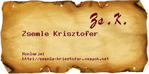 Zsemle Krisztofer névjegykártya