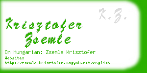 krisztofer zsemle business card